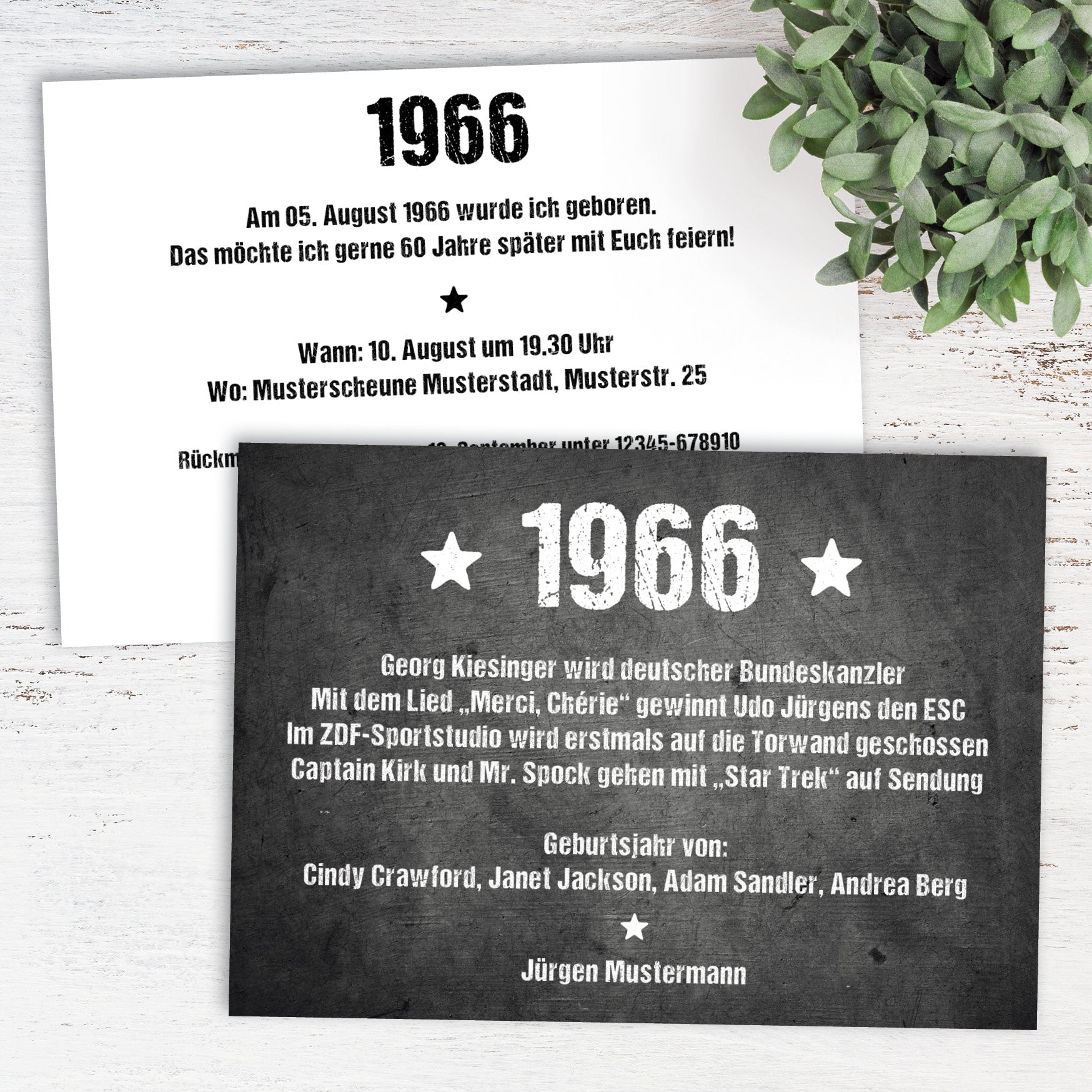 Einladung zum 60. Geburtstag:  Ereignisse aus dem Jahr 1966